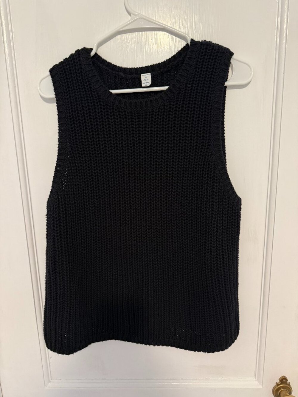 Black Sleeveless Sweater Pullover-Black Knit-XL